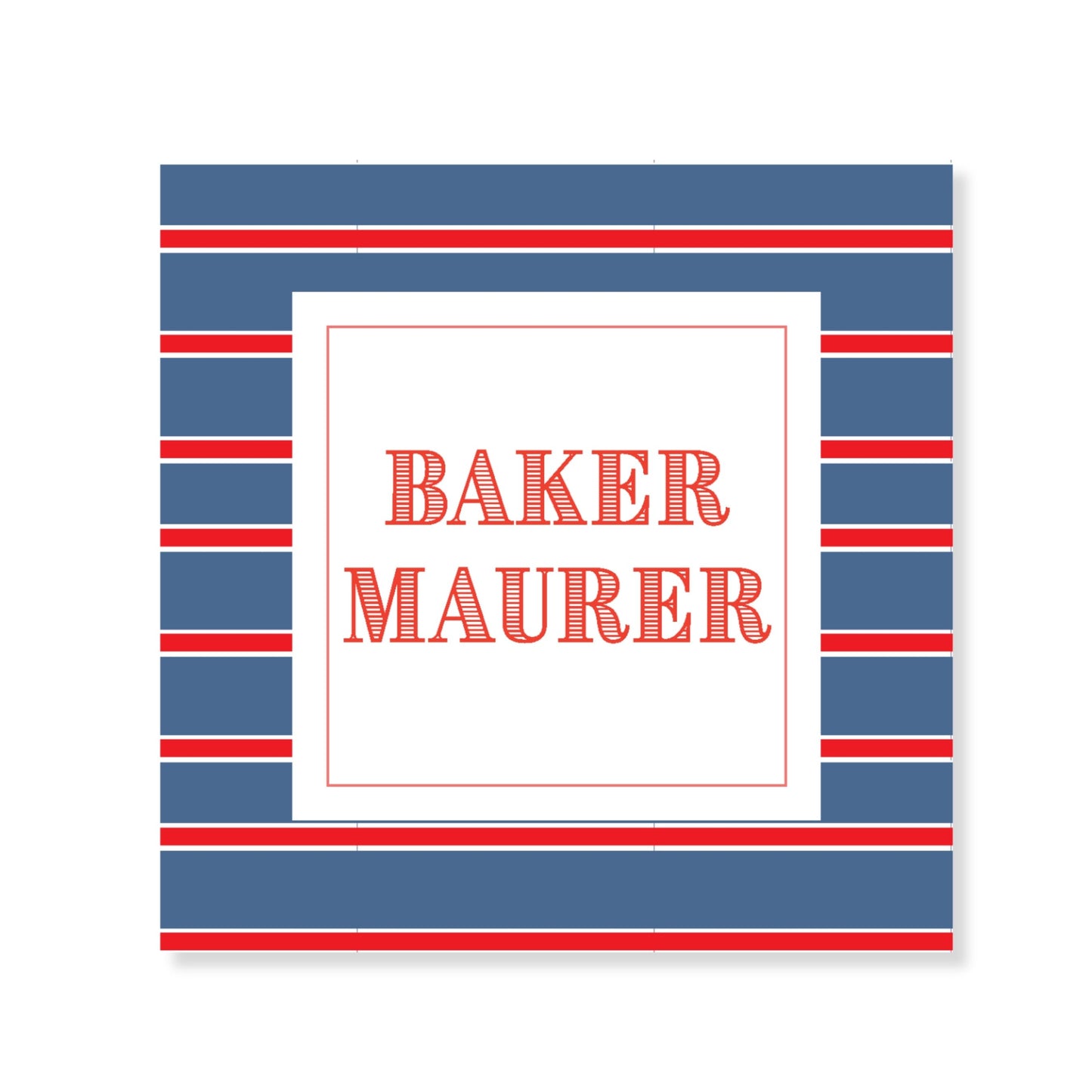 Blue and Red Striped Calling Cards