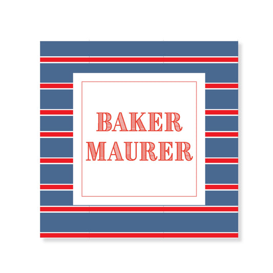 Blue and Red Striped Calling Cards