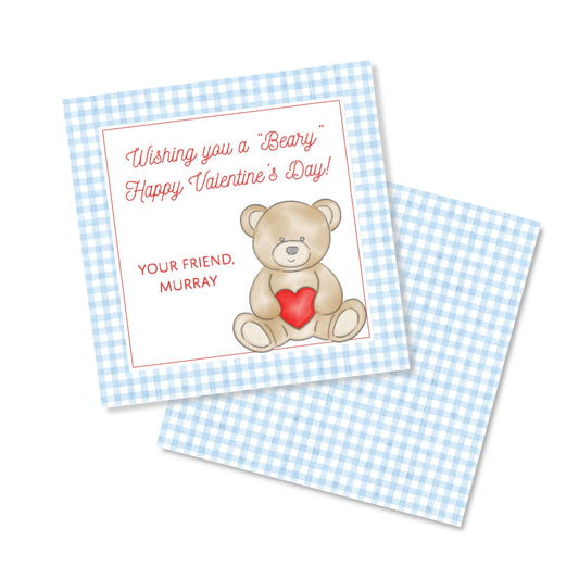 Blue and Red Bear Valentine