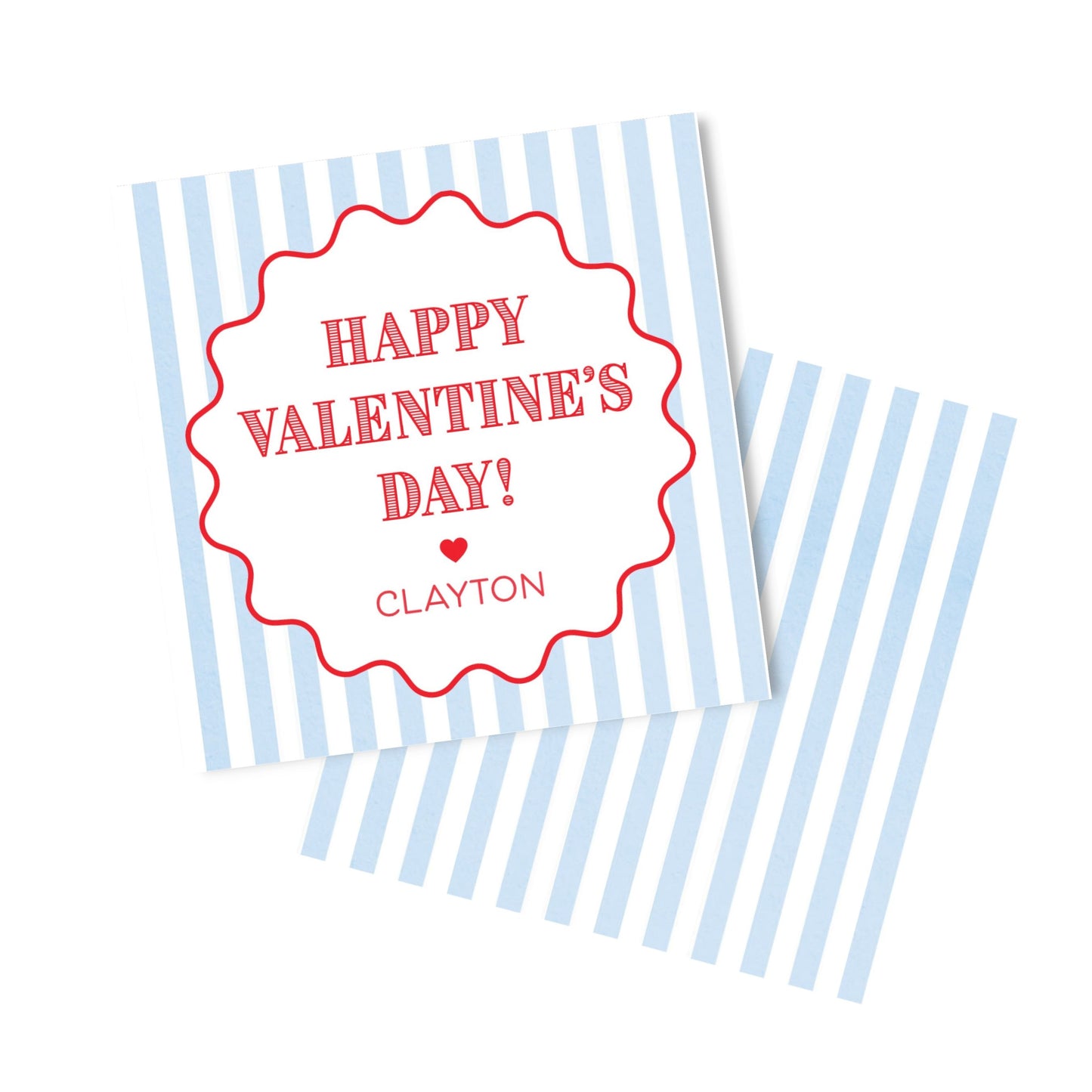 Blue and Red Striped Valentine