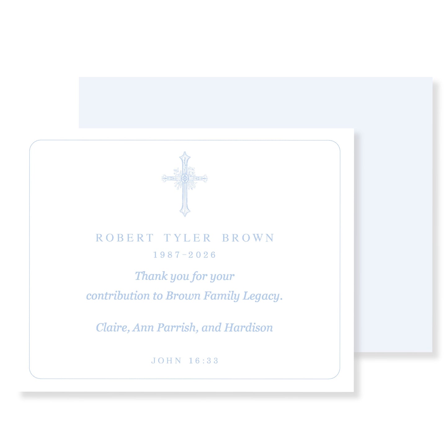 In Loving Memory Thank You Card