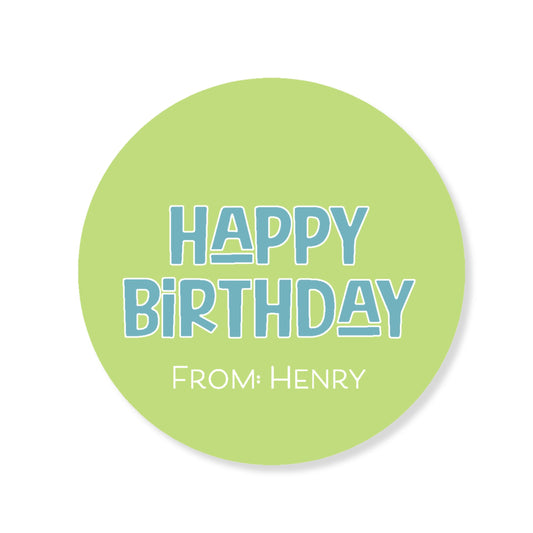 Happy Birthday Circle Tag/ Sticker