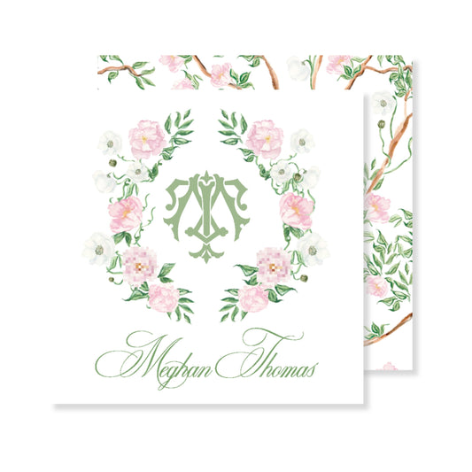 Spring Chinoiserie Monogram Calling Card