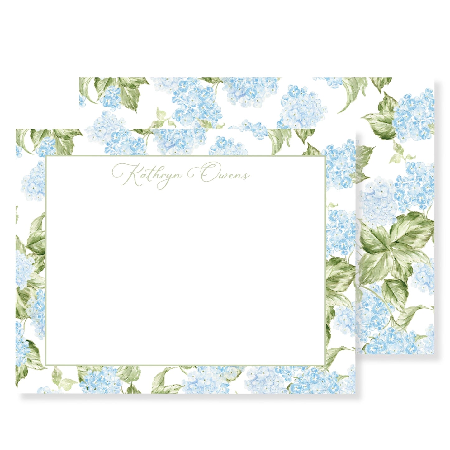 Blue Hydrangea Border Stationery