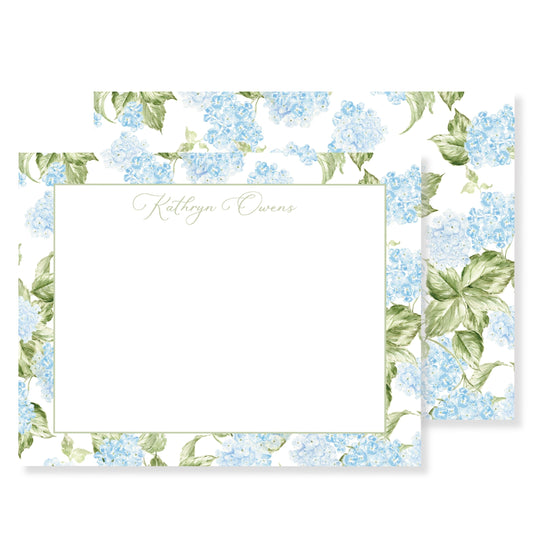 Blue Hydrangea Border Stationery