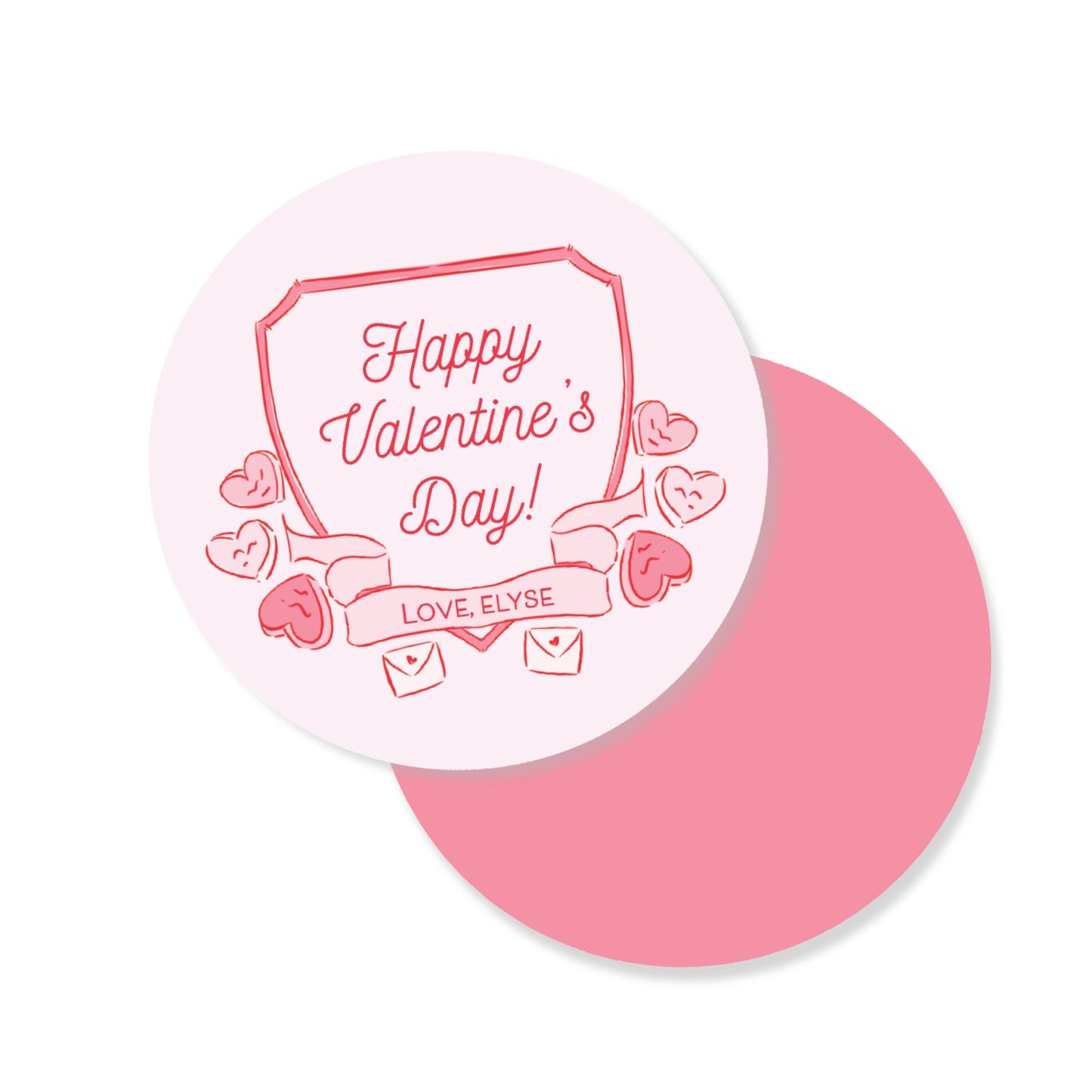 Valentine Crest Circle Tag