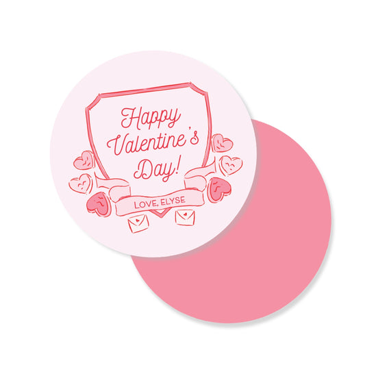 Valentine Crest Circle Tag
