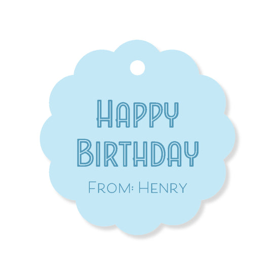Happy Birthday Scalloped Circle Tag
