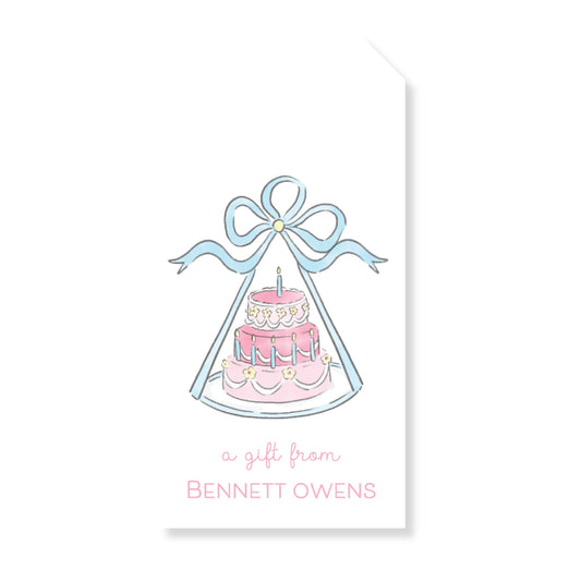 Birthday Cake Bow Tag