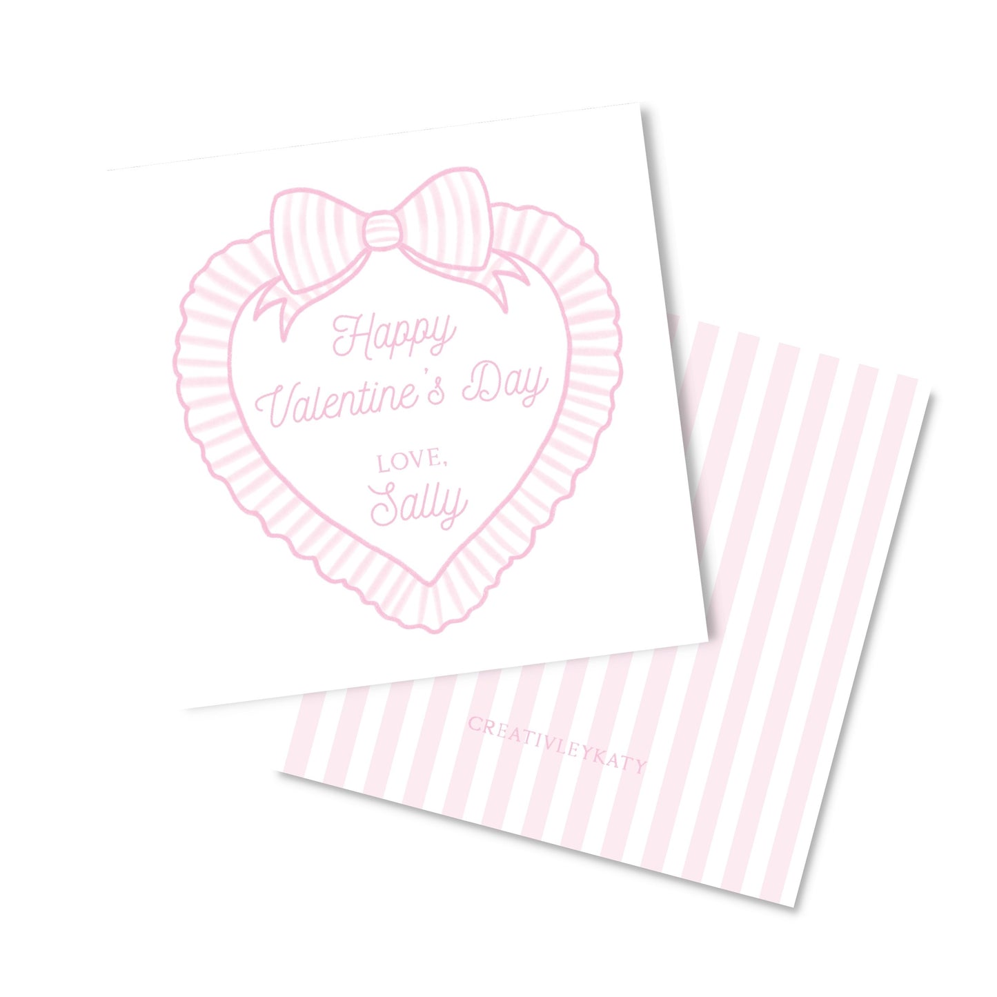 Pink and White Striped Valentine