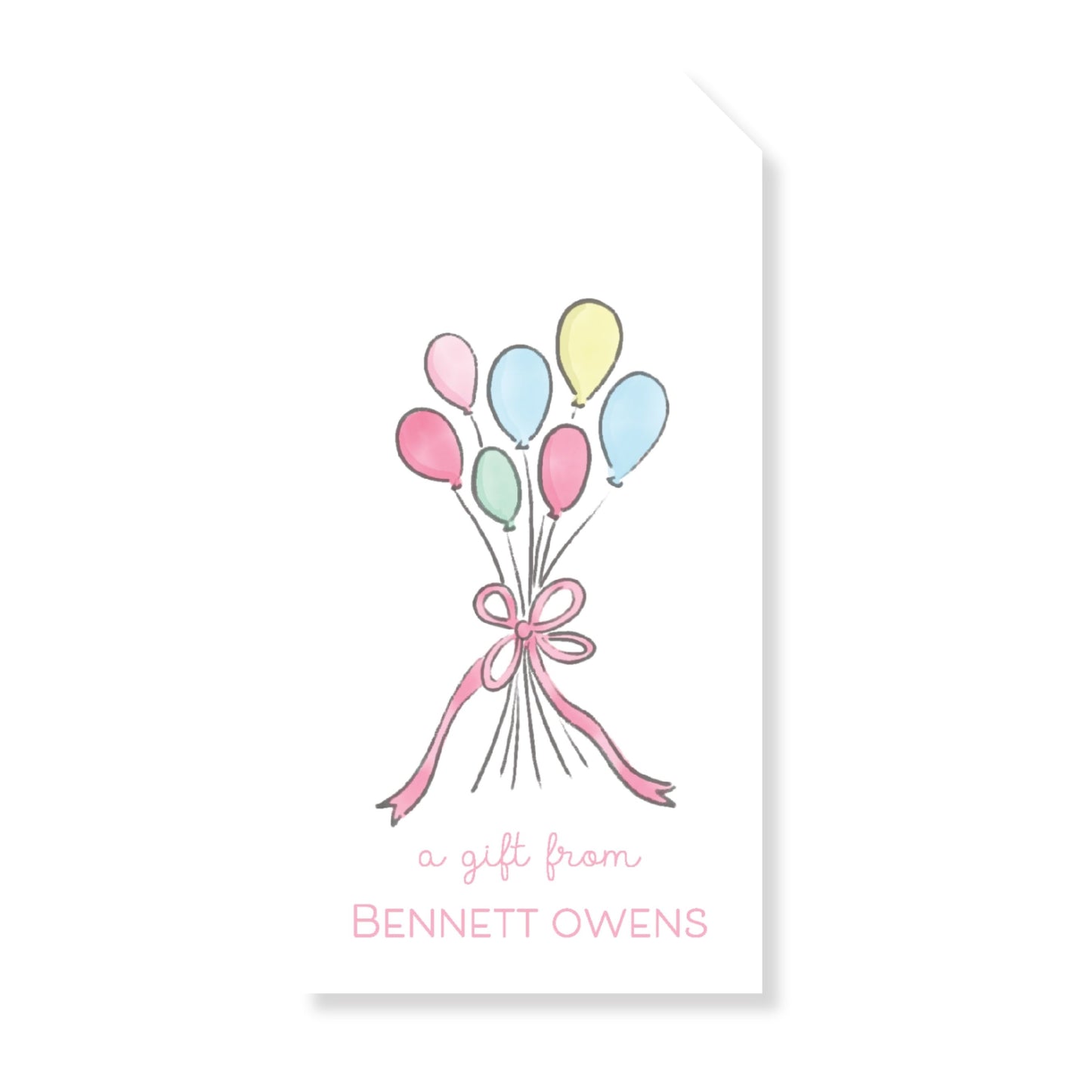 Birthday Balloon Bow Tag