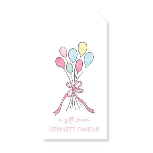 Birthday Balloon Bow Tag