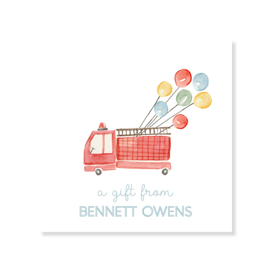 Firetruck Gift Tag