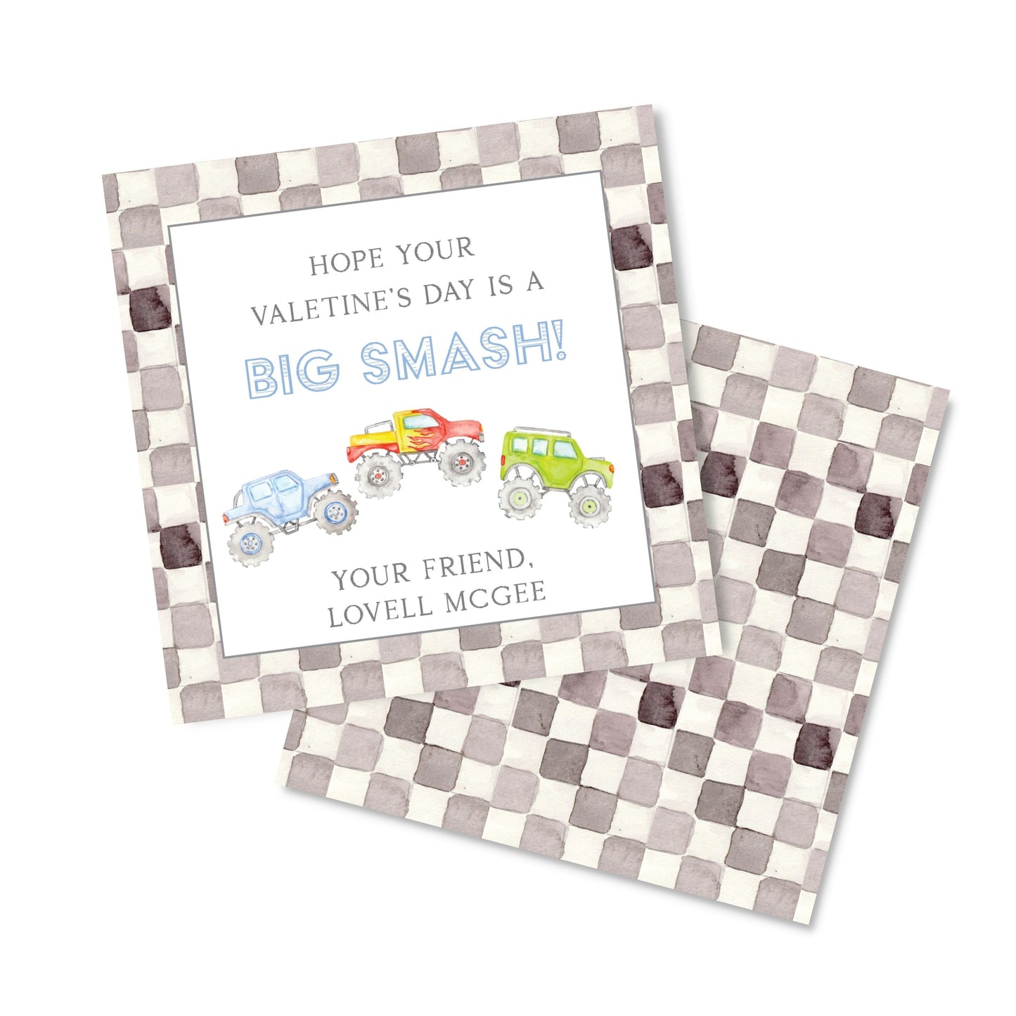 Monster Truck Square  Valentine