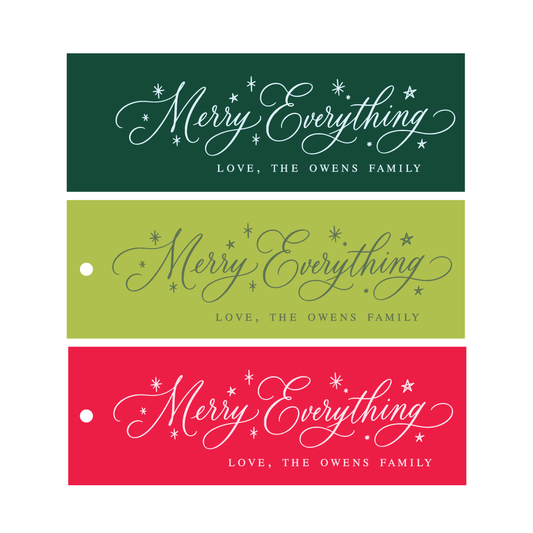 Merry Everything Skinny Christmas Gift Tags