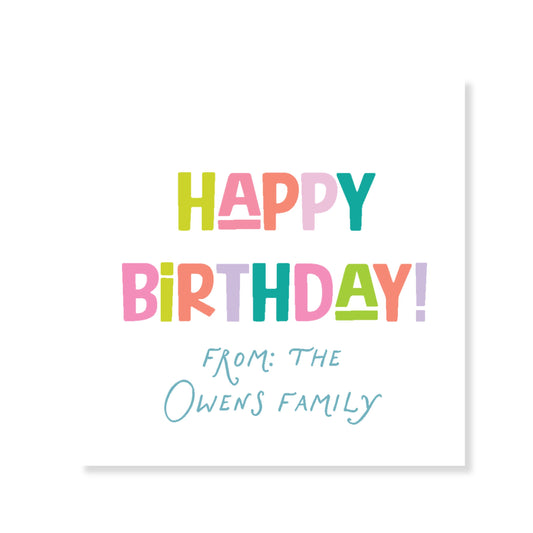 Happy Birthday Colorful Tag