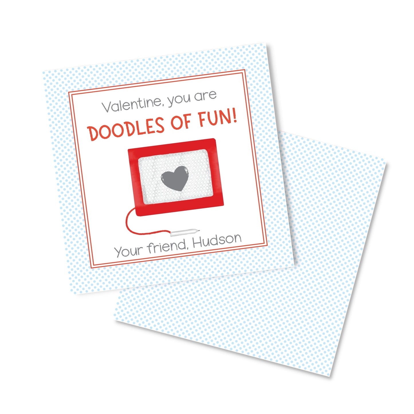 Valentine Doodles Tag- Blue