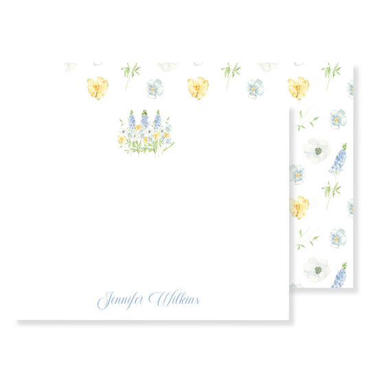 Blue Bonnet and Yellow Rose Stationery