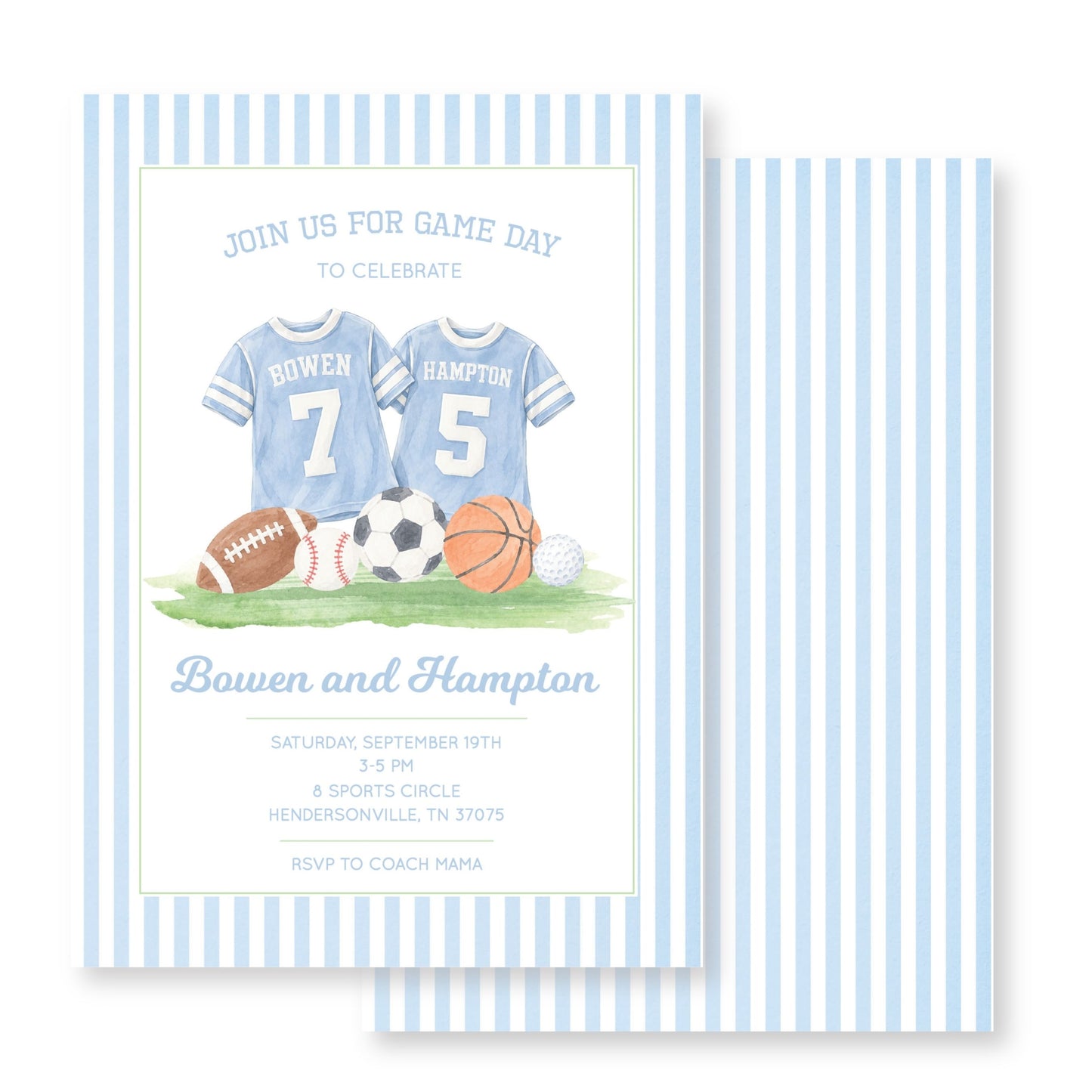 Game Day Sports Jersey Birthday Invitation