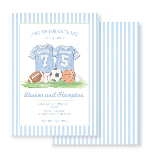 Game Day Sports Jersey Birthday Invitation