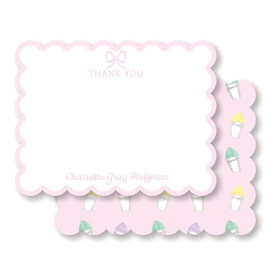 Scalloped snowcone stationery