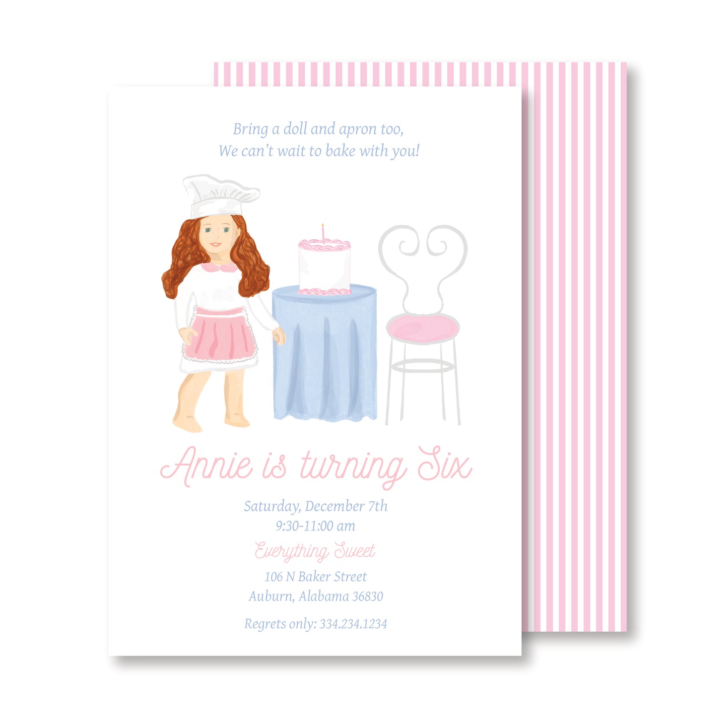 American Doll Bakery Invite