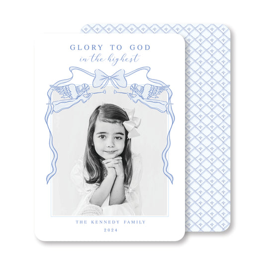Heavenly Blessings- Blue Christmas Card Photo