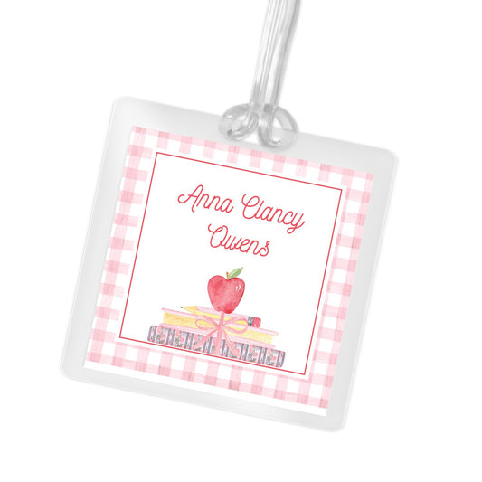 Apple and Book Bag Tag