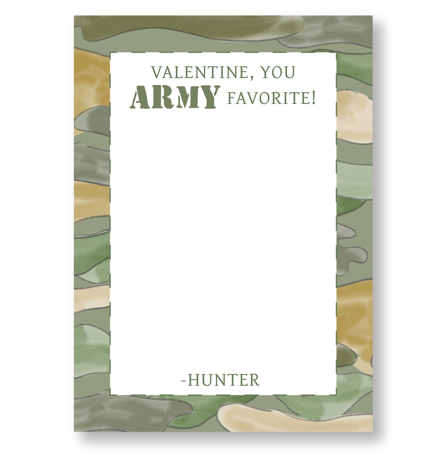 Army Valentine Tag