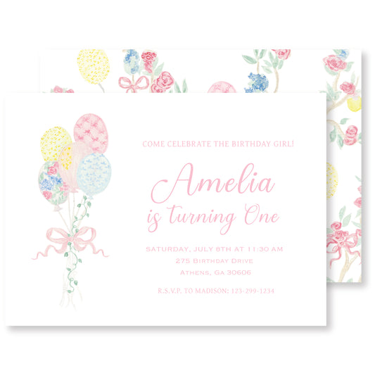 Birthday Balloon Invitation