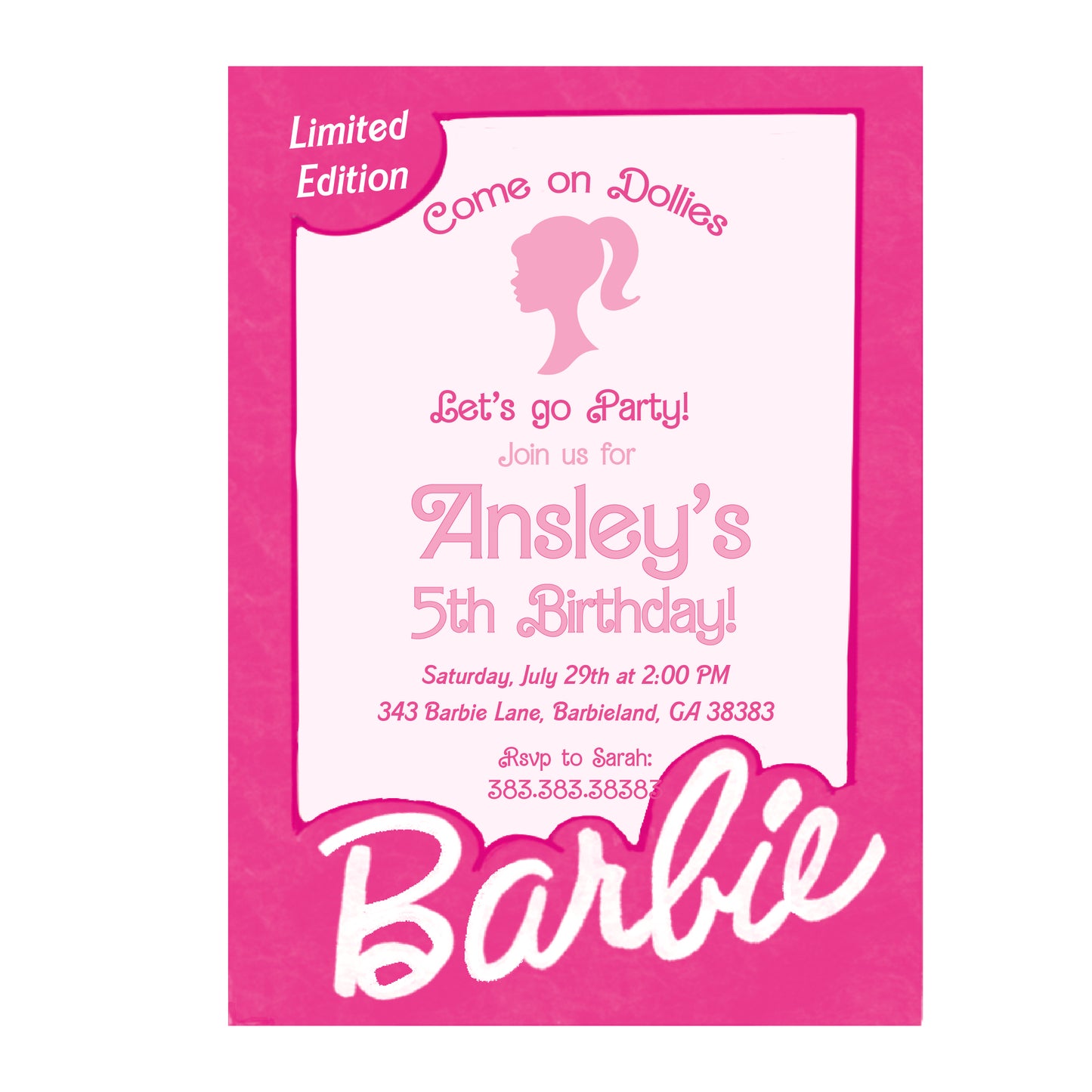 Barbie Invitation