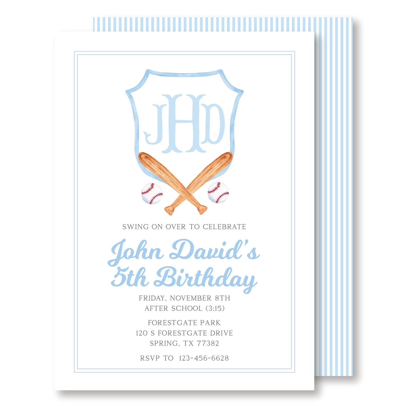 Baseball Crest Invitation