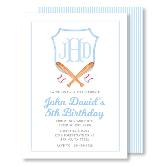 Baseball Crest Invitation