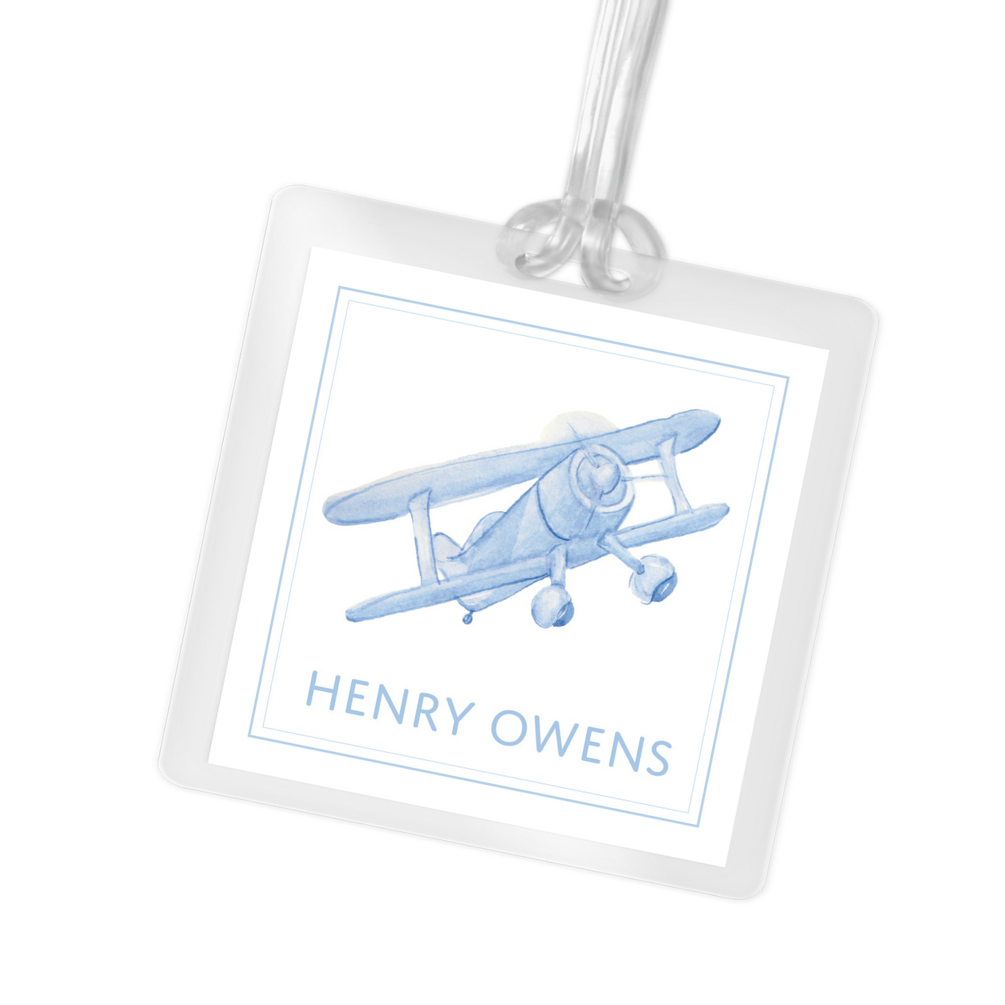 Blue Airplane Bag Tag