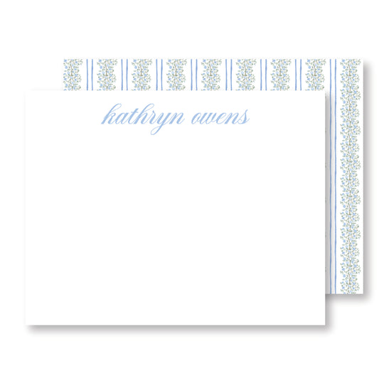 Blue Floral Vine Stationery