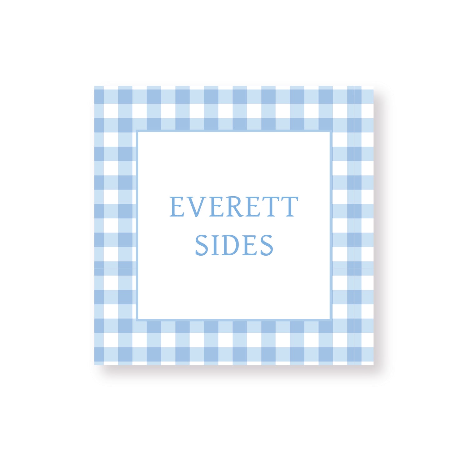 Blue Gingham Name Label Stickers