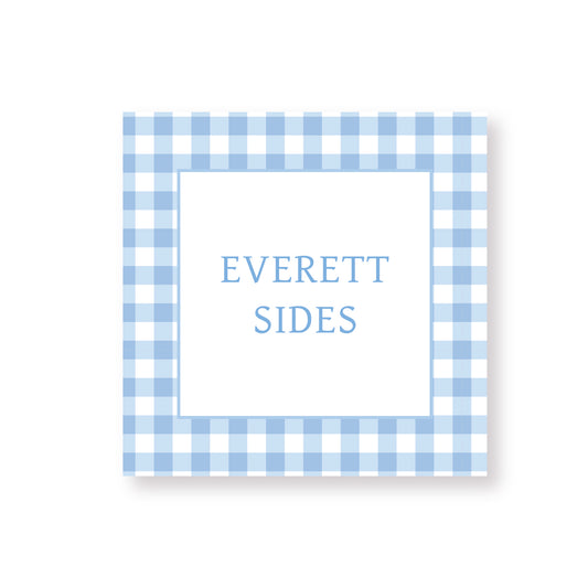 Blue Gingham Name Label Stickers