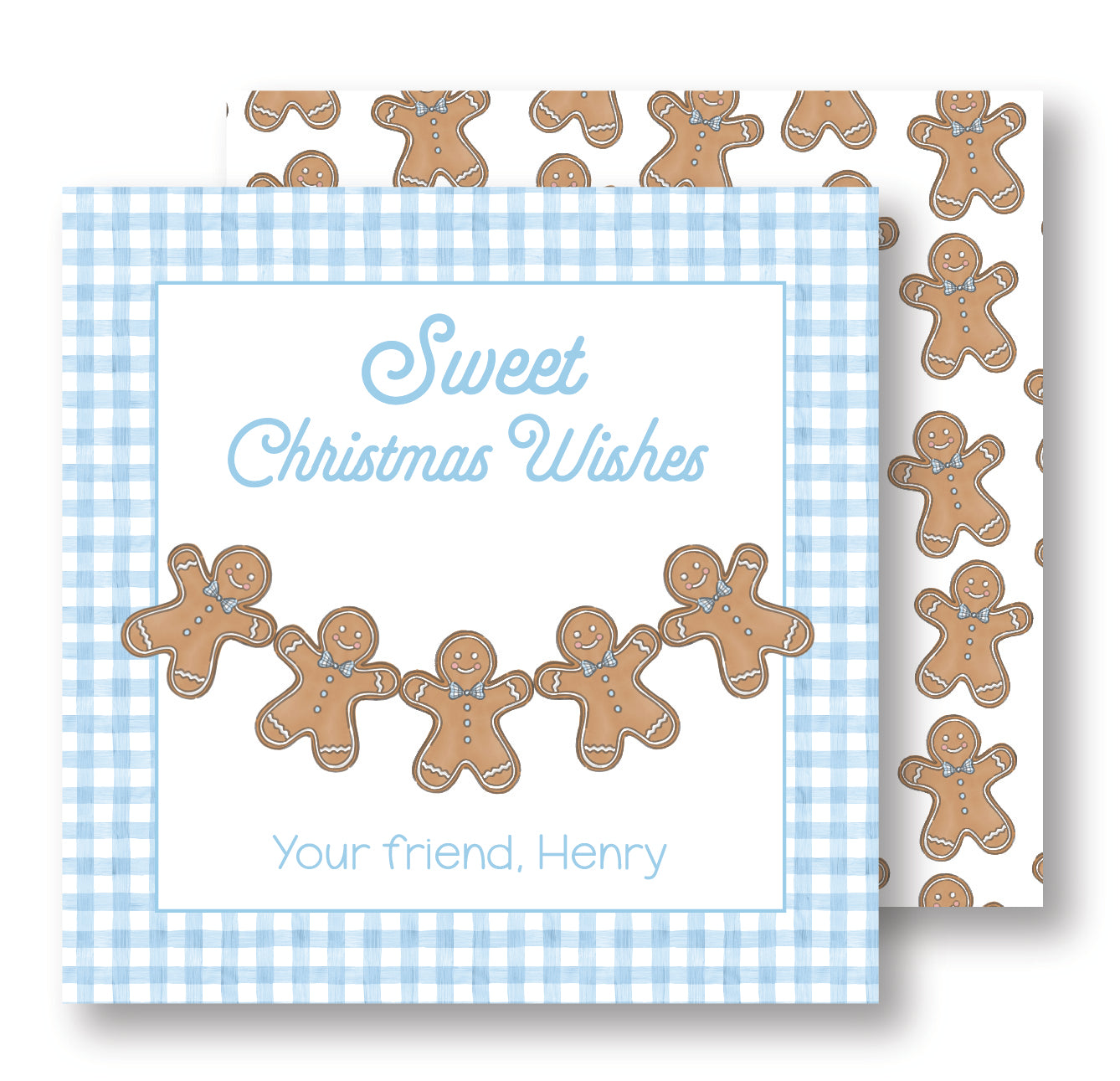 Blue Gingerbread tag