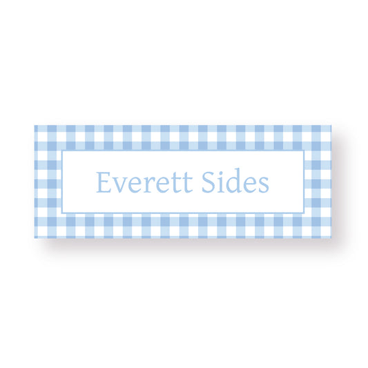 Blue Gingham Label Stickers