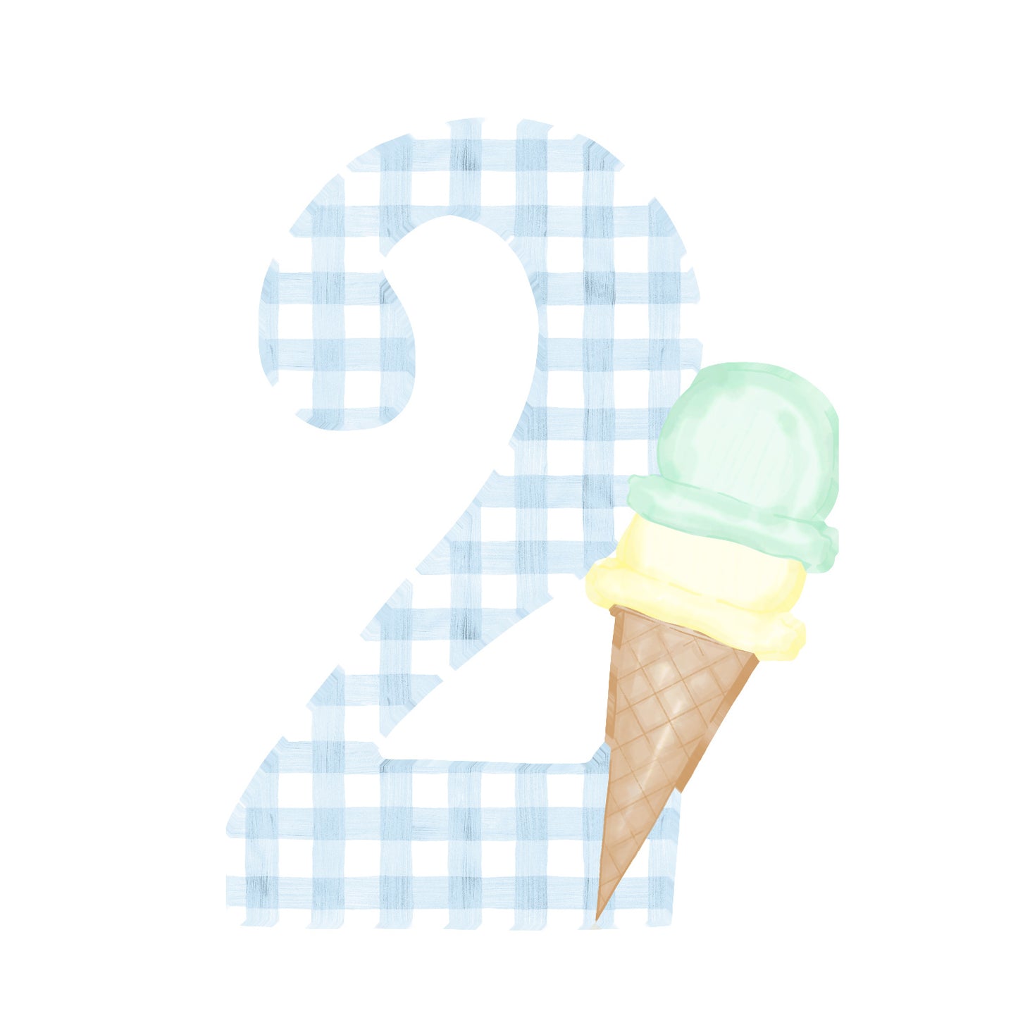 Blue Ice Cream Number Cake Topper