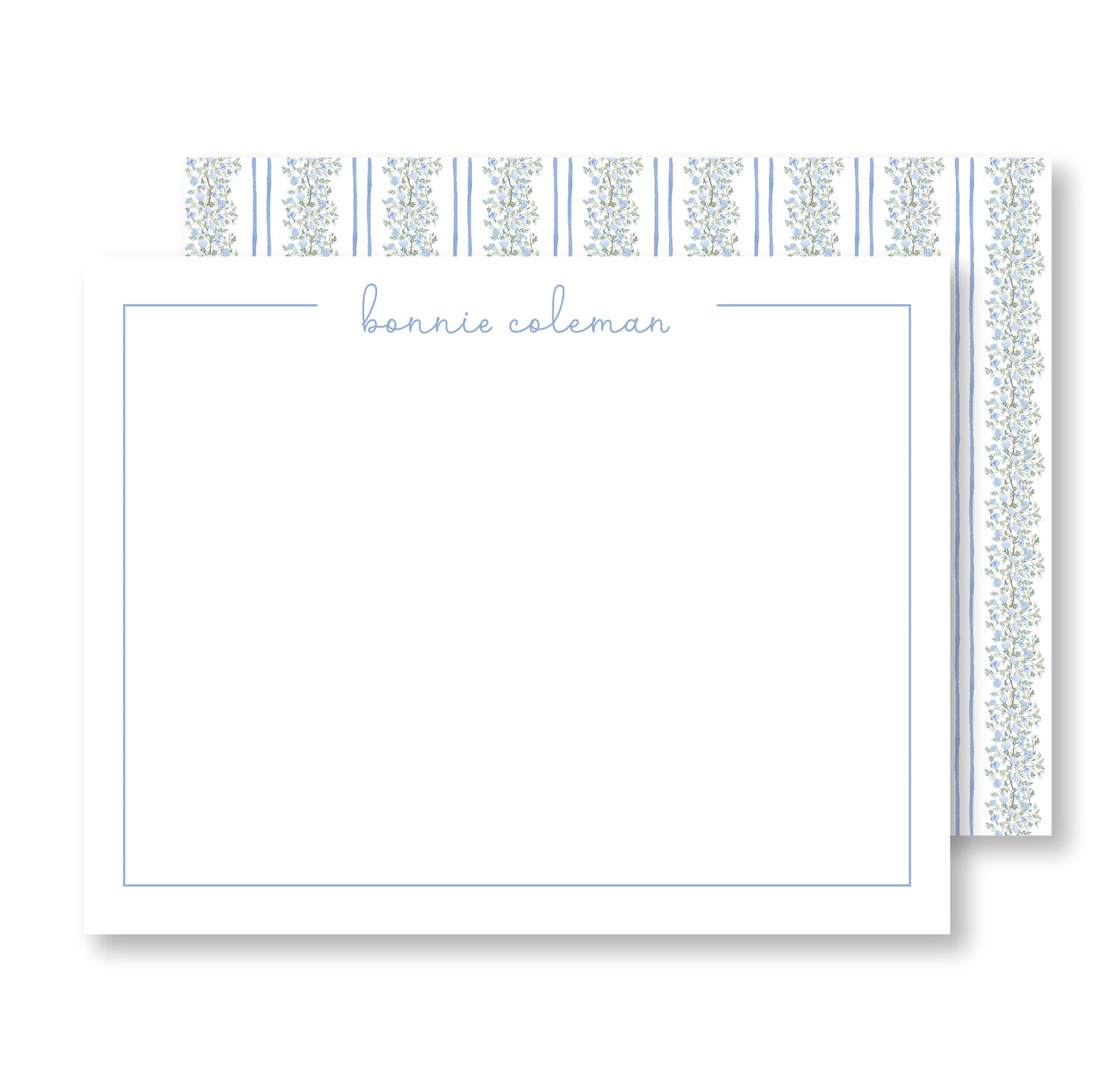 Blue Floral Vine Stationery