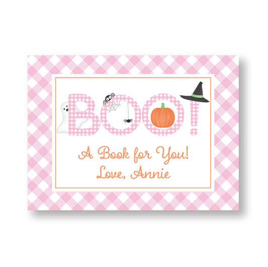 Boo! Book for you tag pink