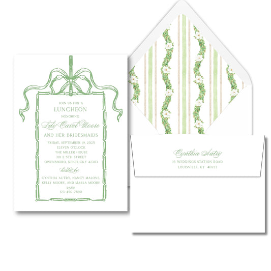Green Bamboo Garden Bridal Shower Invitation