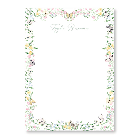 Butterfly Floral Notepad