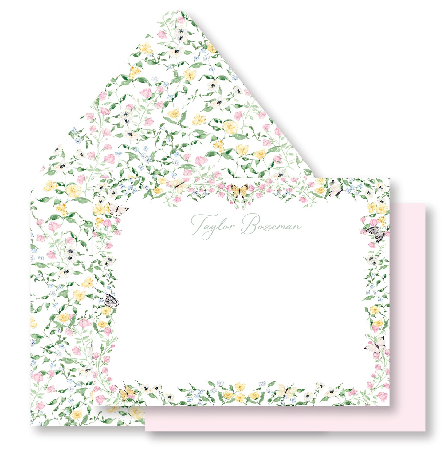 Floral Butterfly Stationery