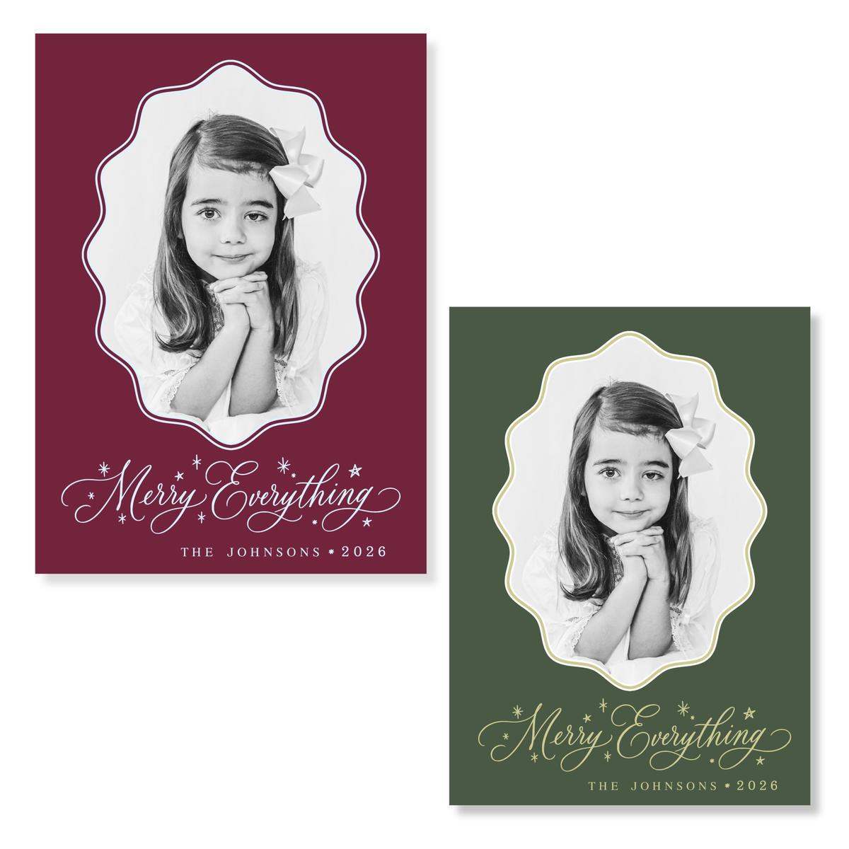 Merry Everything Scallop Christmas Card