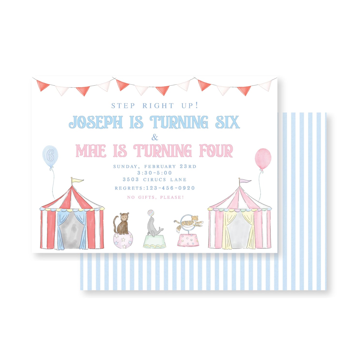 Three Ring Circus Invitation