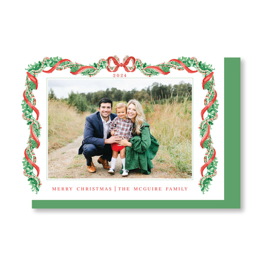 Colors of Christmas Horizontal Christmas Card Photo