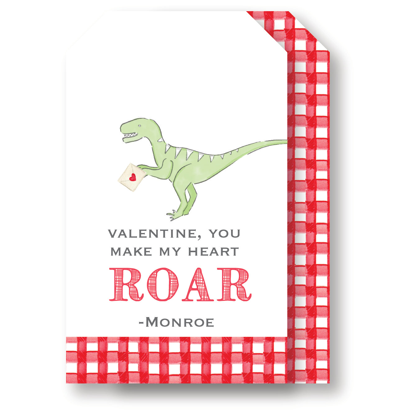 Dino Roar Valentine tag