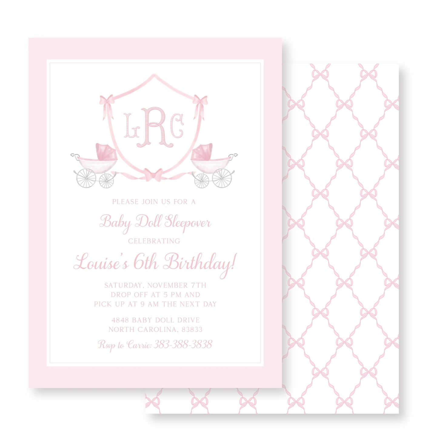 Doll Sleepover Invitation